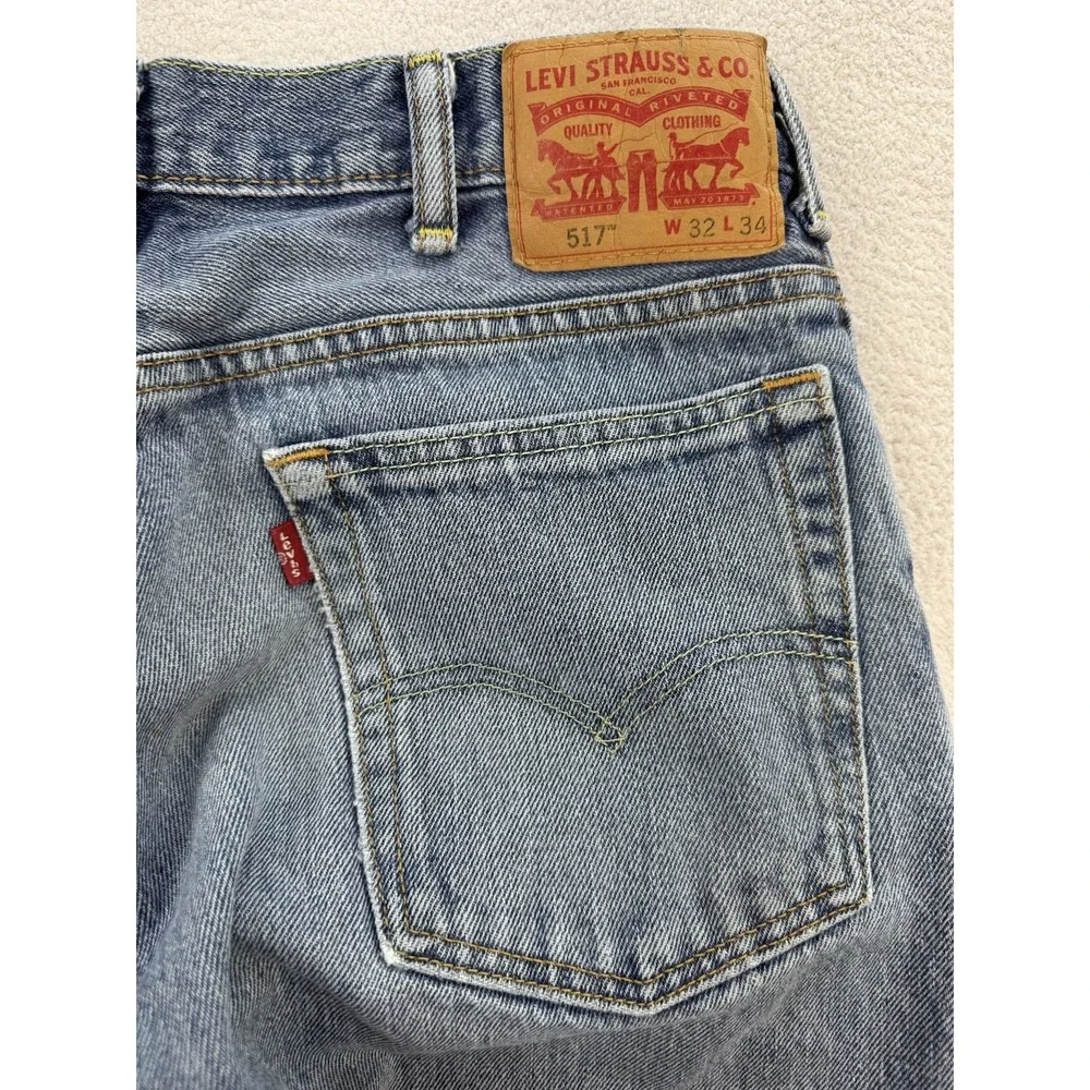 Levis 517 Jeans Mens 32x34 Blue Denim Bootcut Cowboy Western Y2K